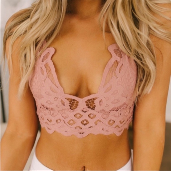 ✨ONE DAY SALE✨Dusty Rose Lace Brallette - Picture 2 of 5